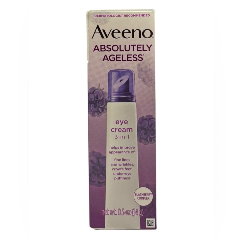 Aveeno Absolutely Ageless Eye Cream 3-in-1 Wrinkles Lines Blackberry 0.5oz